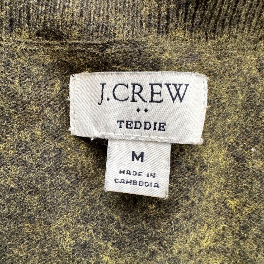 J.Crew Teddie Sweater Wmns Medium Olive Green Merino Wool Blend F5199 Excellent - Picture 5 of 7